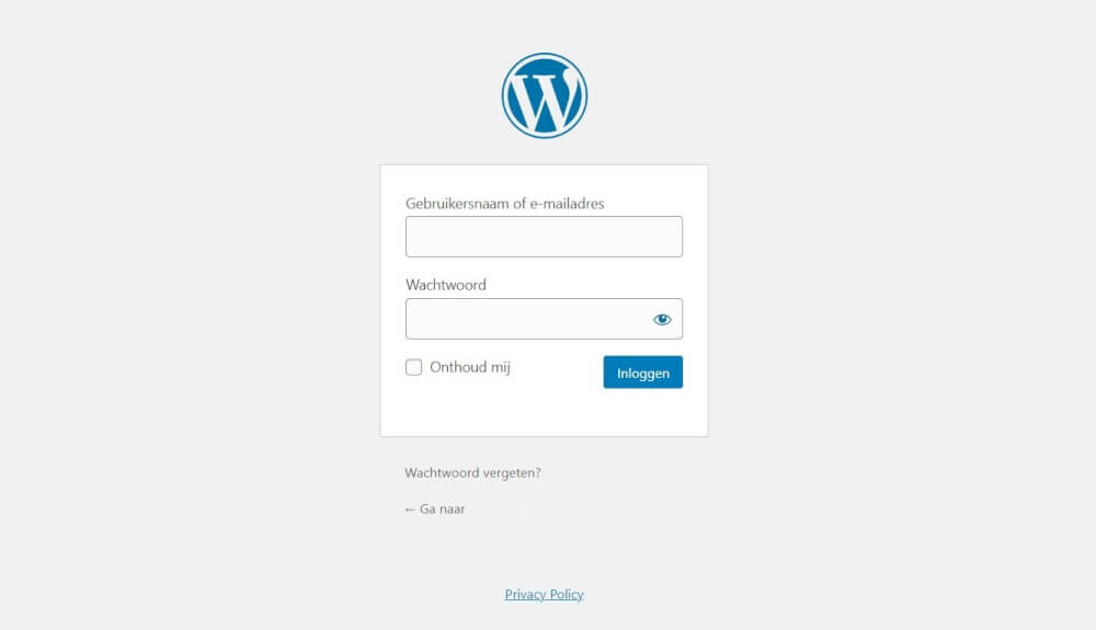 Hoe log je in op een WordPress website