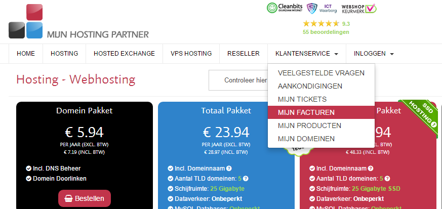 hoe betaal ik een webhosting factuur mijnhostingpartner.nl 1