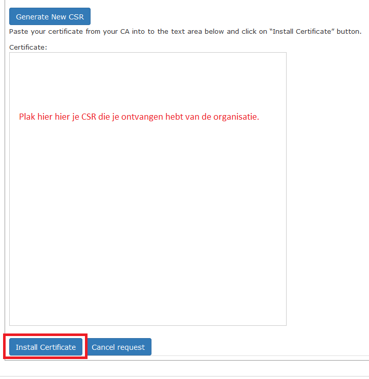 CSR aanmaken voor webhosting ssl