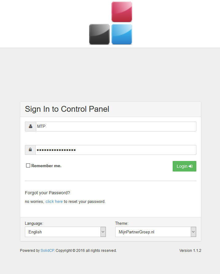Control panel wachtwoord wijzigen 1