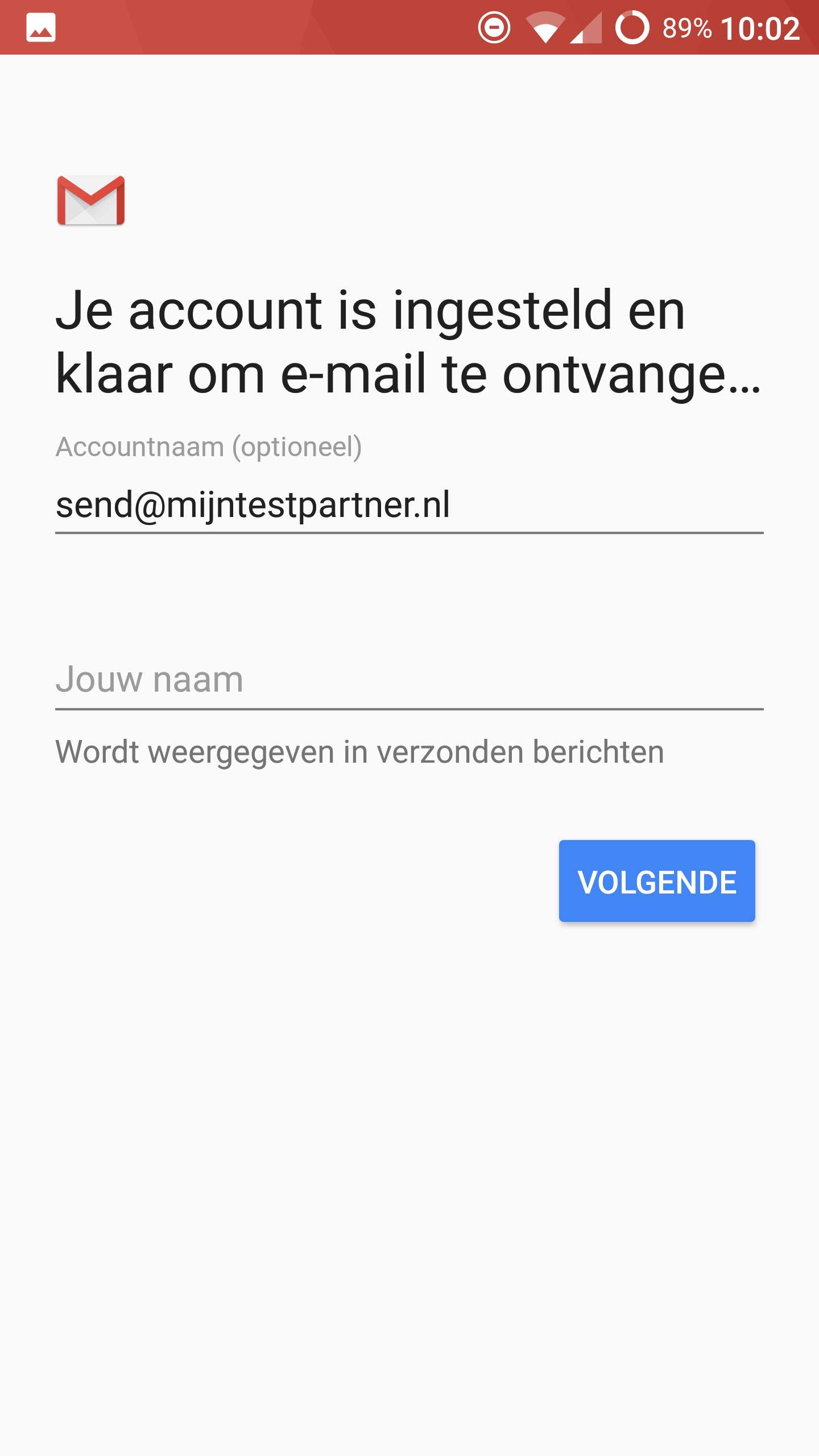 Setting up e-mail - Android 7