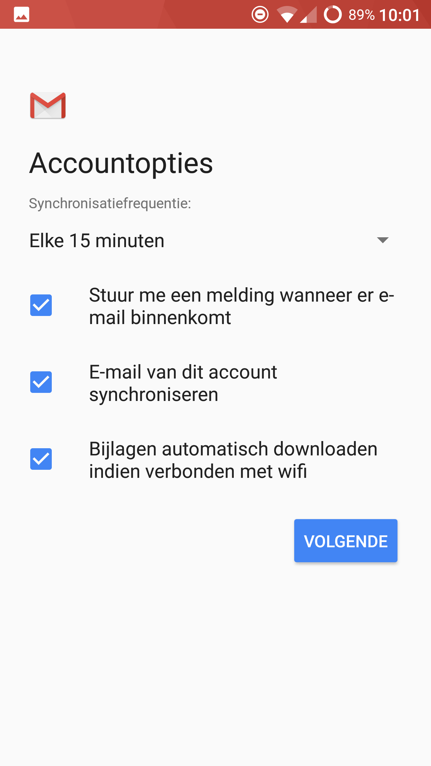 E-mail instellen - Android 7