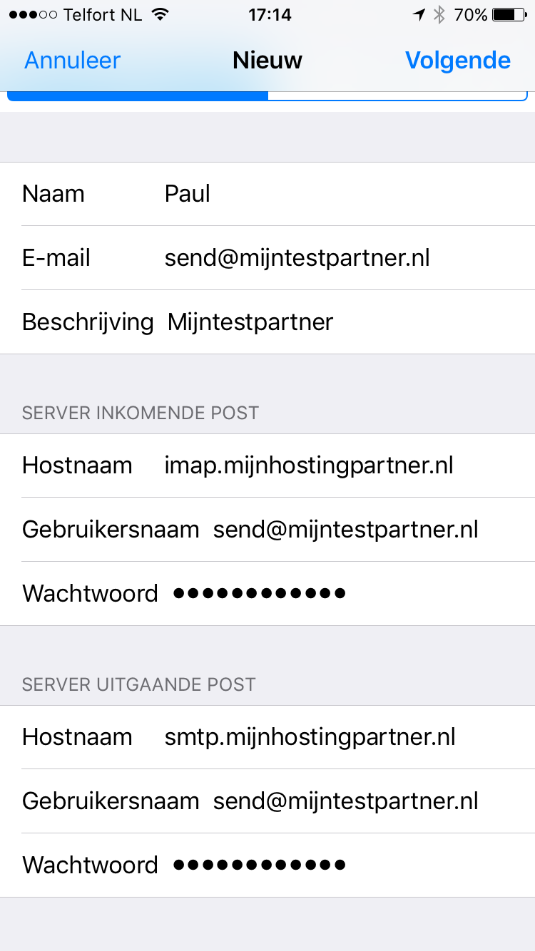 Email instellen - iOS 10 iPad/iPhone