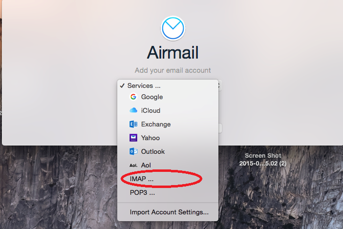 Setting up email - Airmail Apple