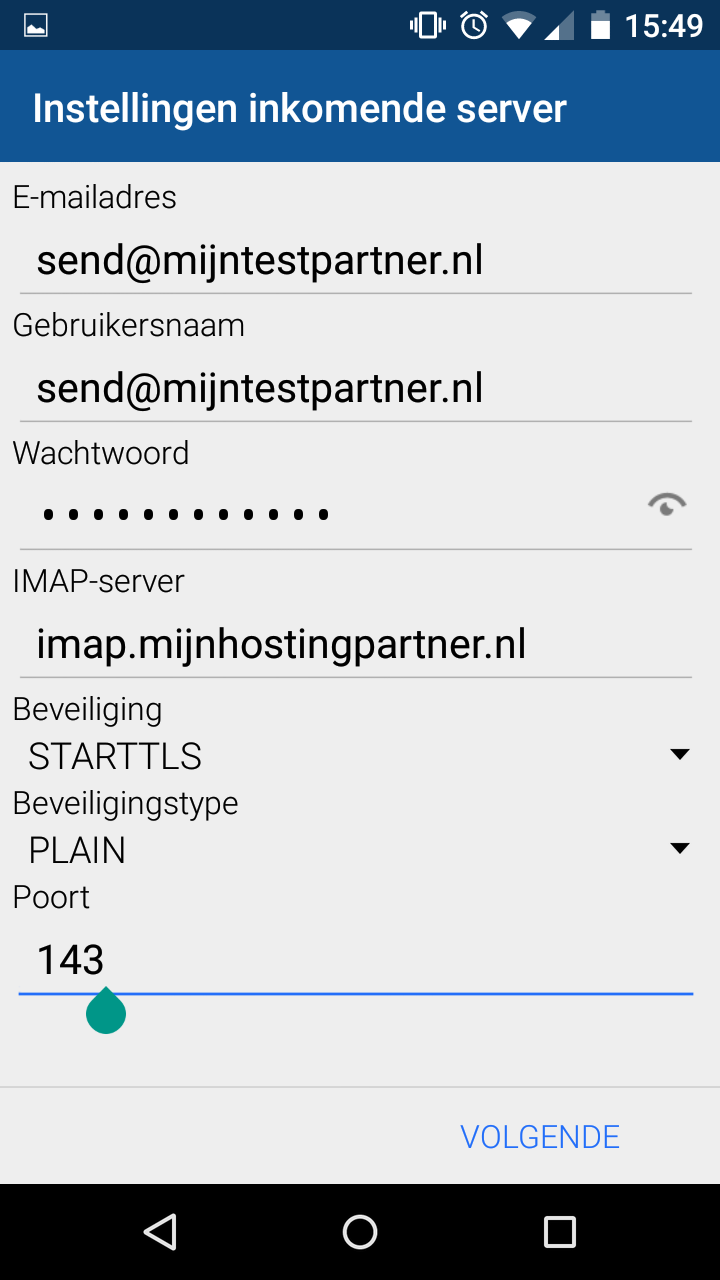 Email instellen - BlueMail Android