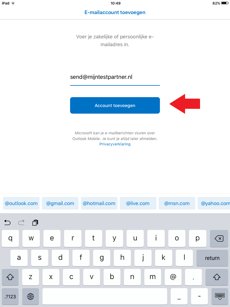 Email instellen - Outlook IOS