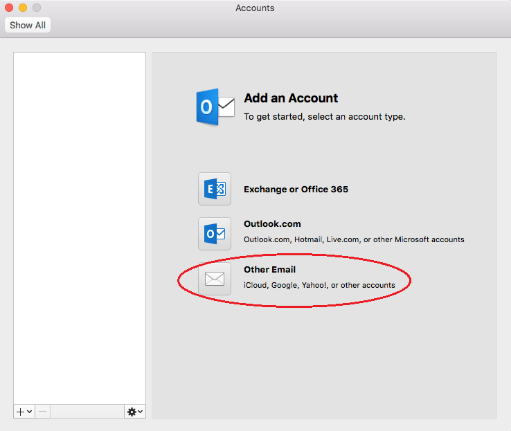 Einrichten von E-Mail - Outlook Mac OSX