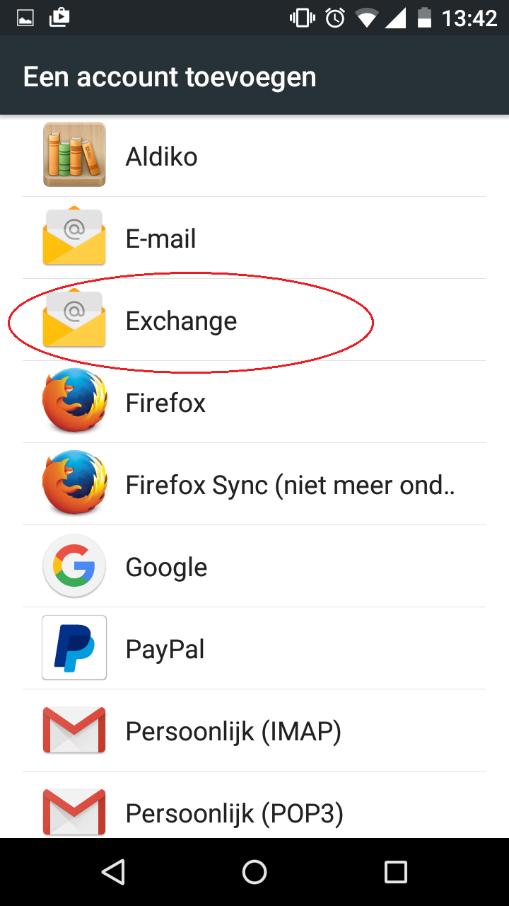 Hosted Exchange instellen op Android