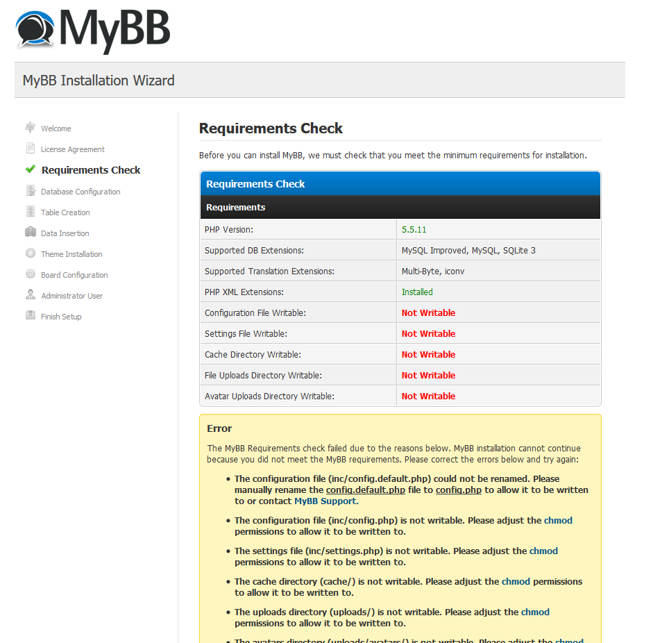 MyBB installeren