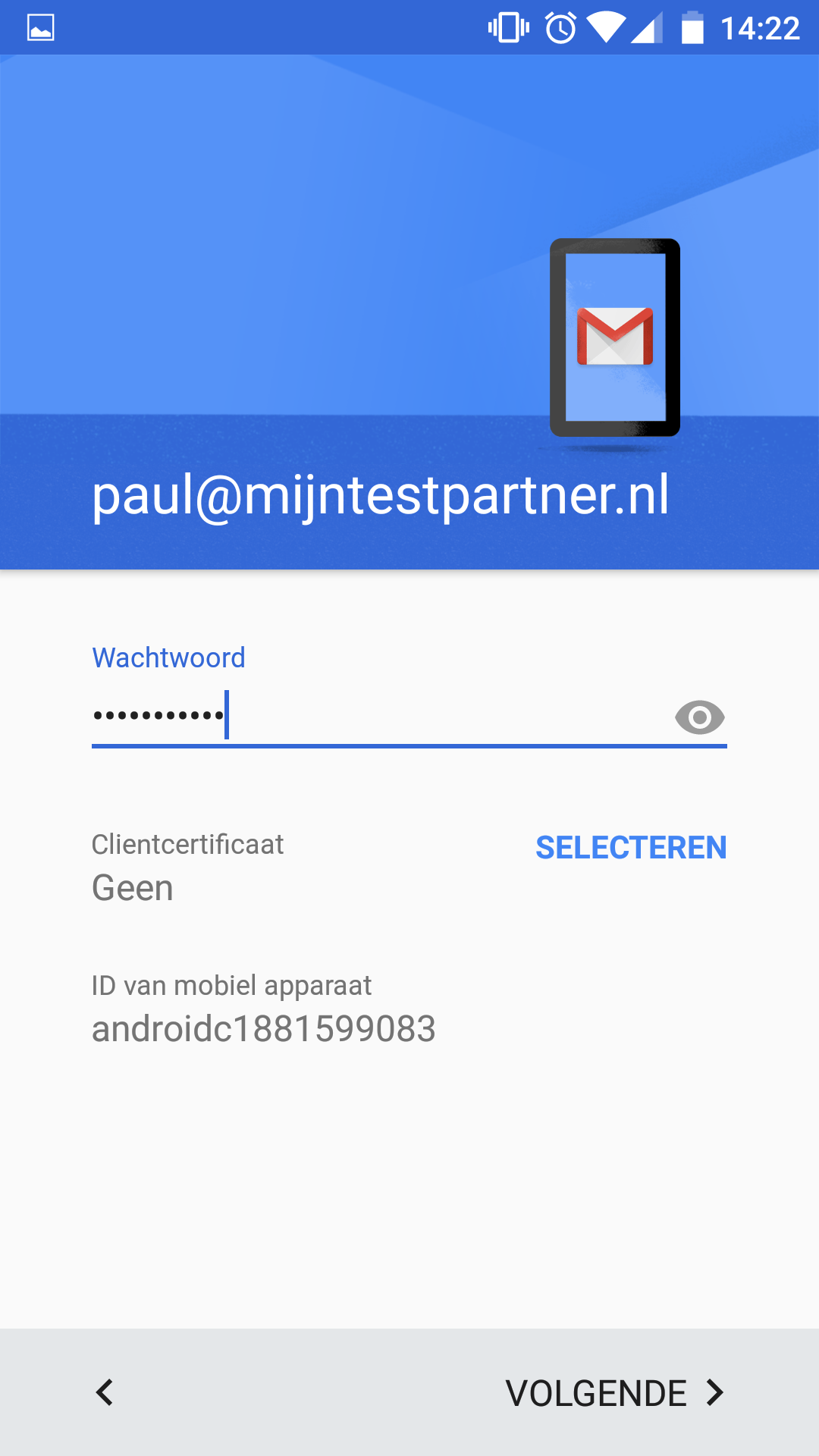 Push mail instellen - Android 6