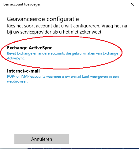 Push mail instellen - Windows 10