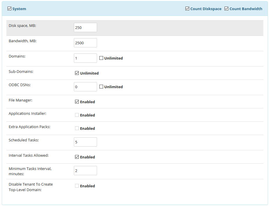 reseller hosting plan aanmaken