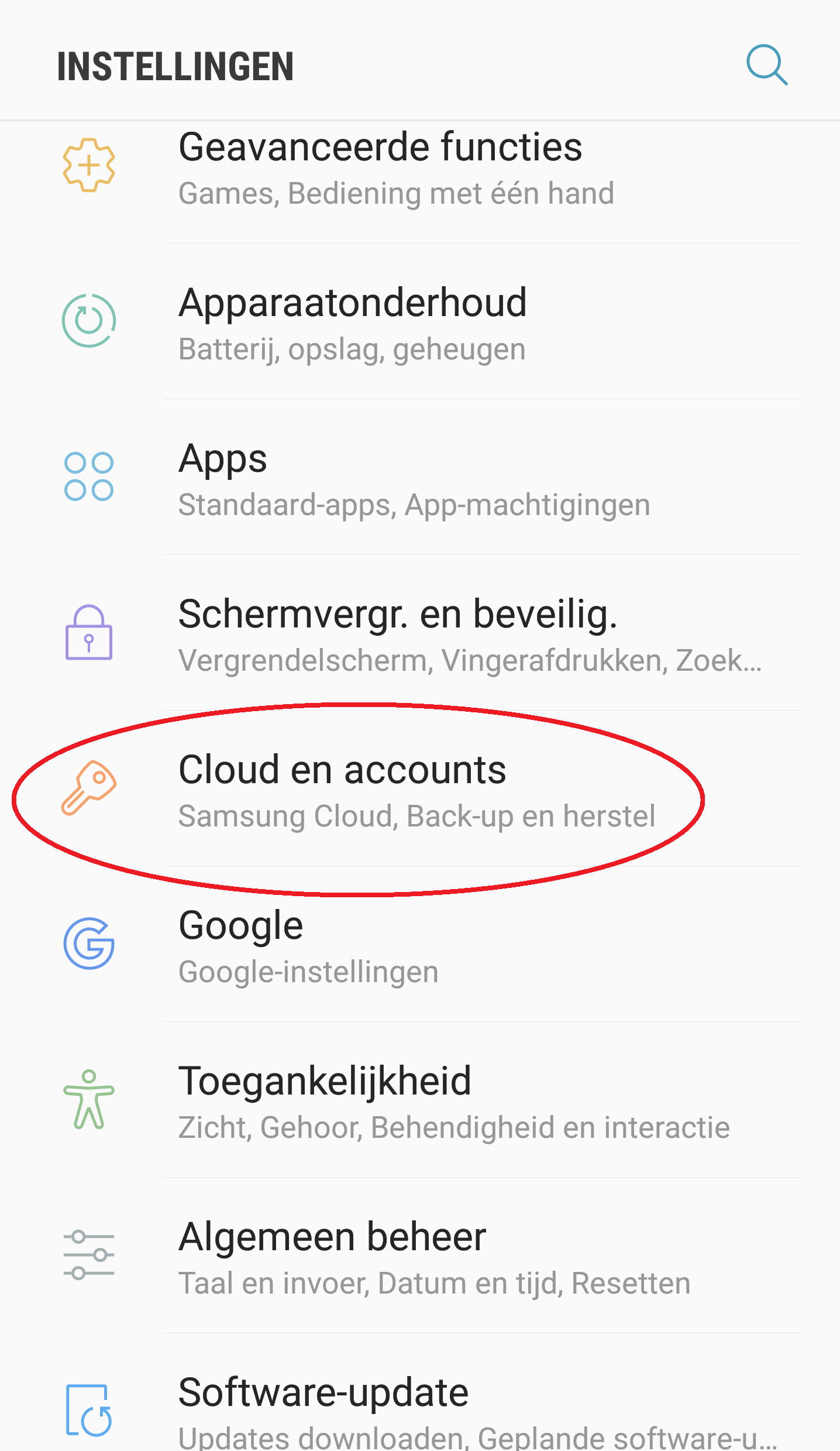 E-mail instellen - Samsung app