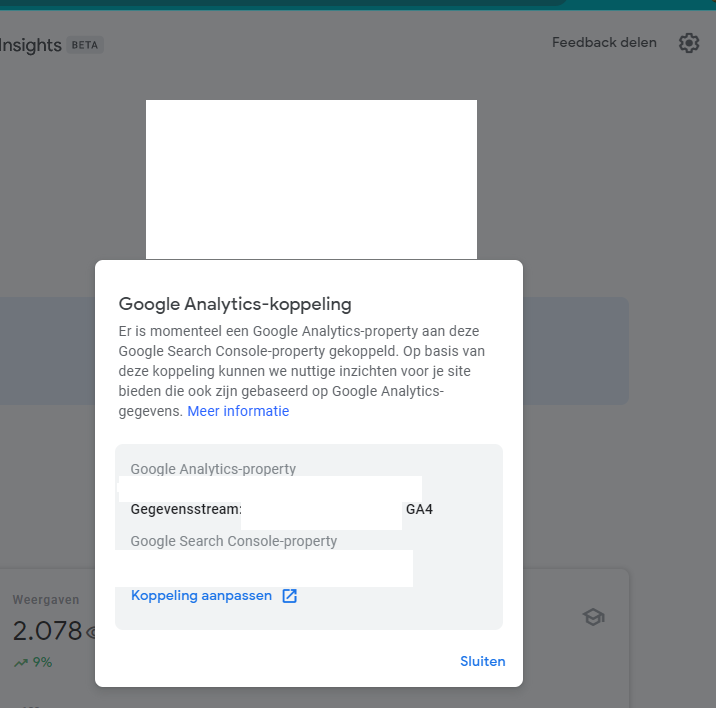 Google Search Console Insights met Google Analytics 4