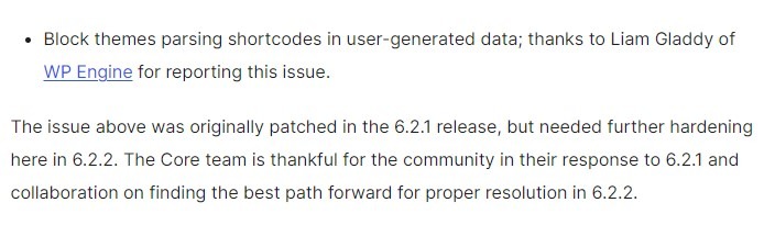 WordPress update 6 2 2