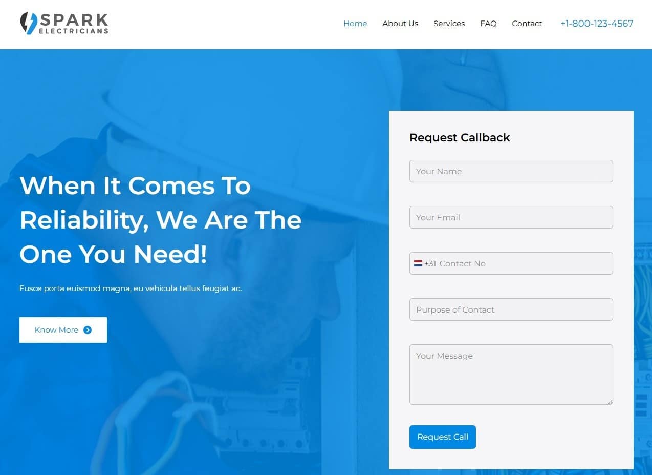 Website voor een Bouwbedrijf