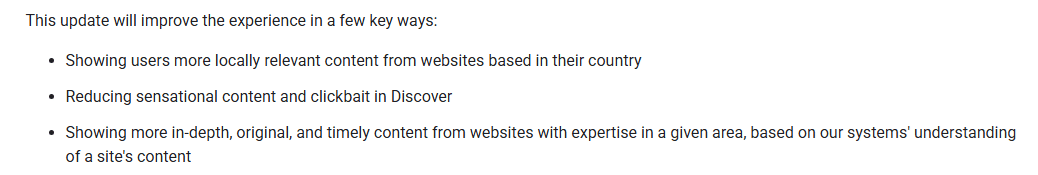 Core update voor Google Discover