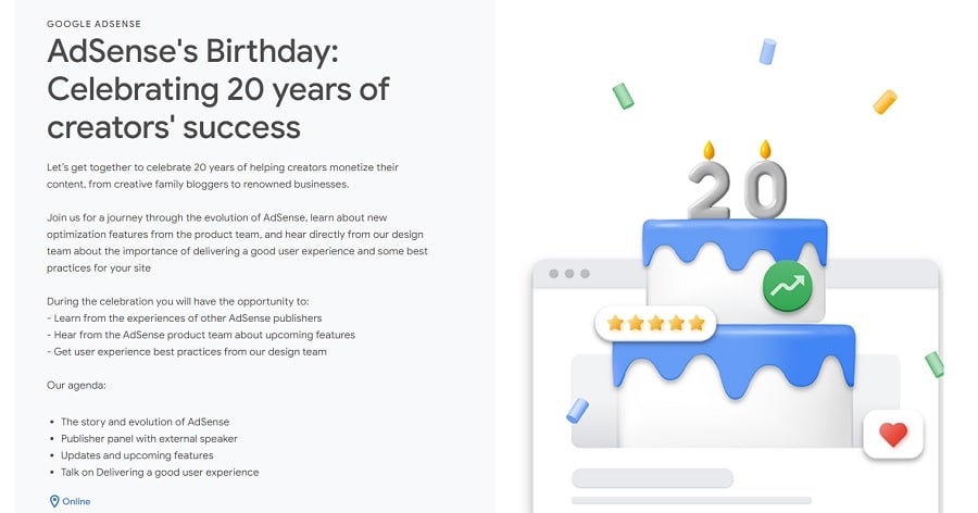 Google AdSense feiert sein 20-jähriges Bestehen!