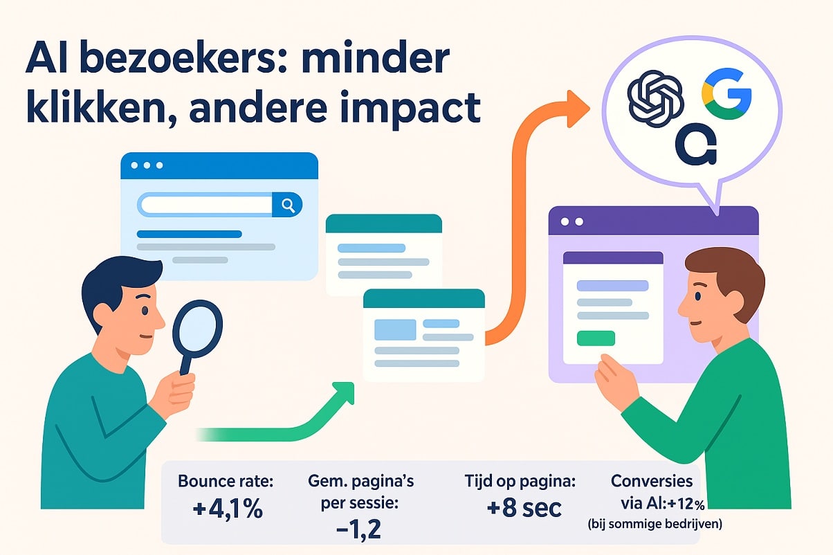 Bezoekers AI bouncen meer en bezoeken minder pagina’s