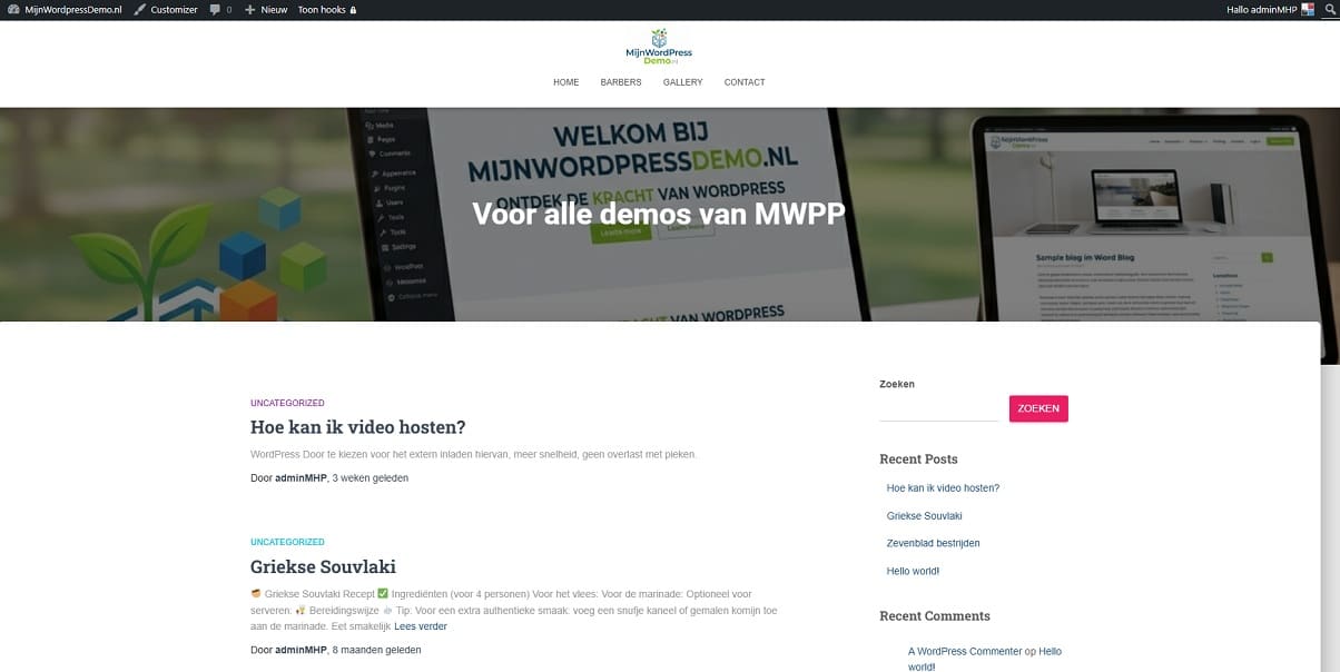 WordPress Hestia thema