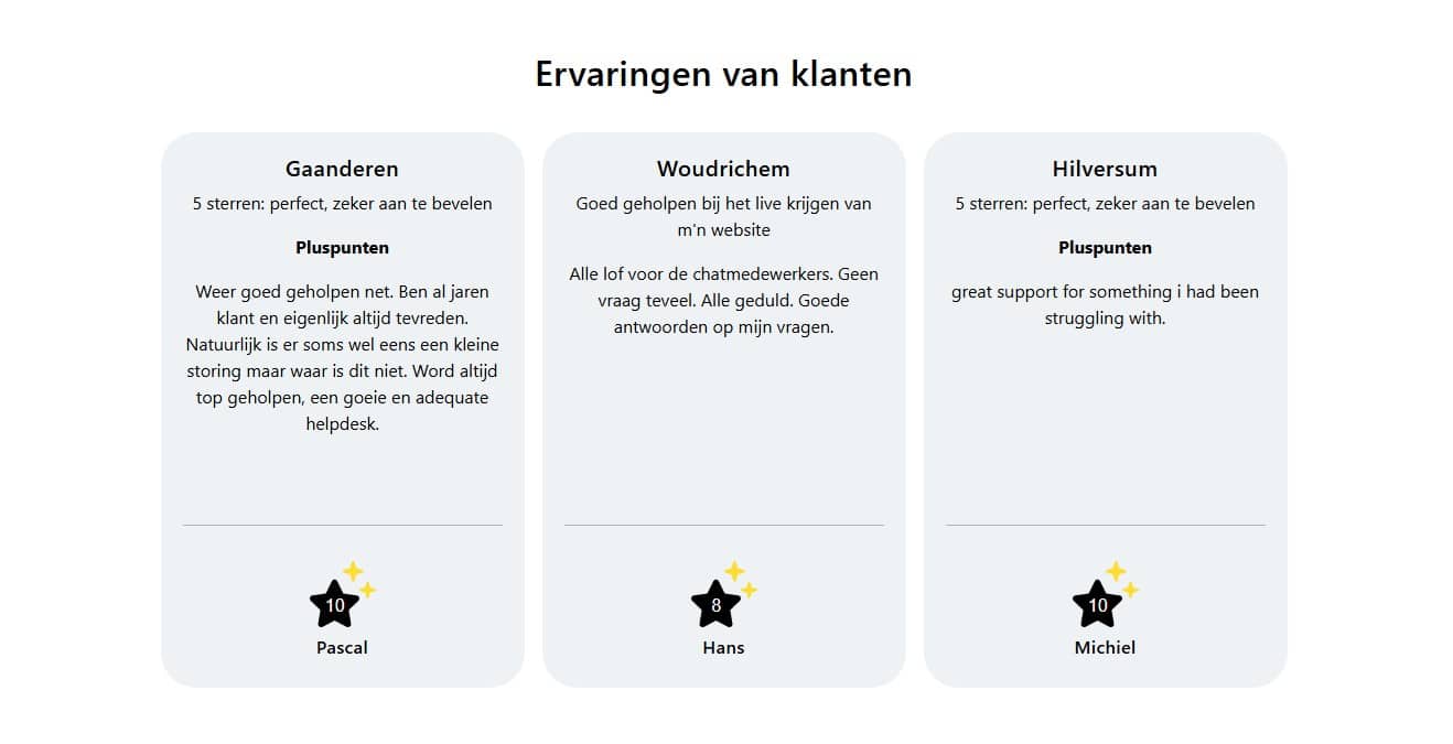 Ervaringen van klanten op je website