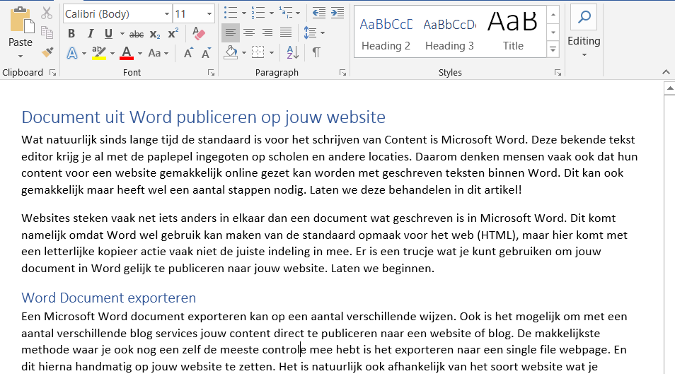 Document uit Word publiceren op jouw website