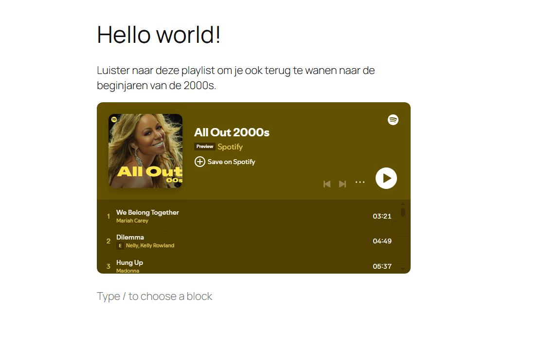 Spotify insluiten binnen WordPress