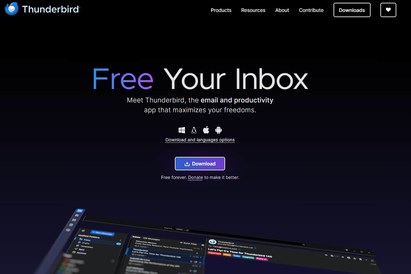Thunderbird en Exchange ondersteuning