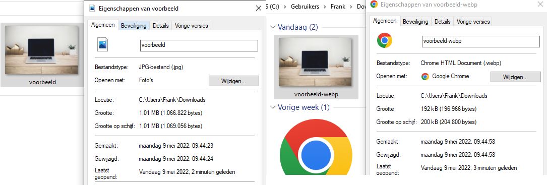 WebP-Bilder ohne Qualitätsverlust kleinere Bilder