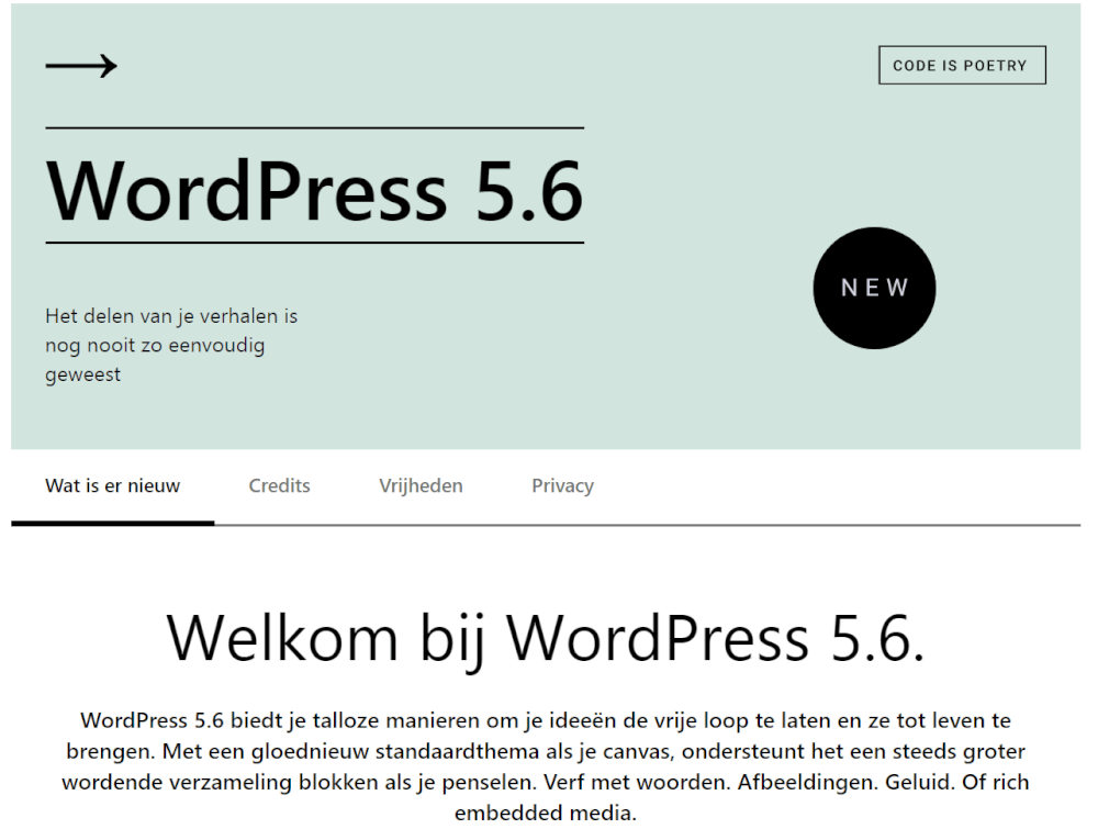 WordPress 5-6 wat is er nieuw