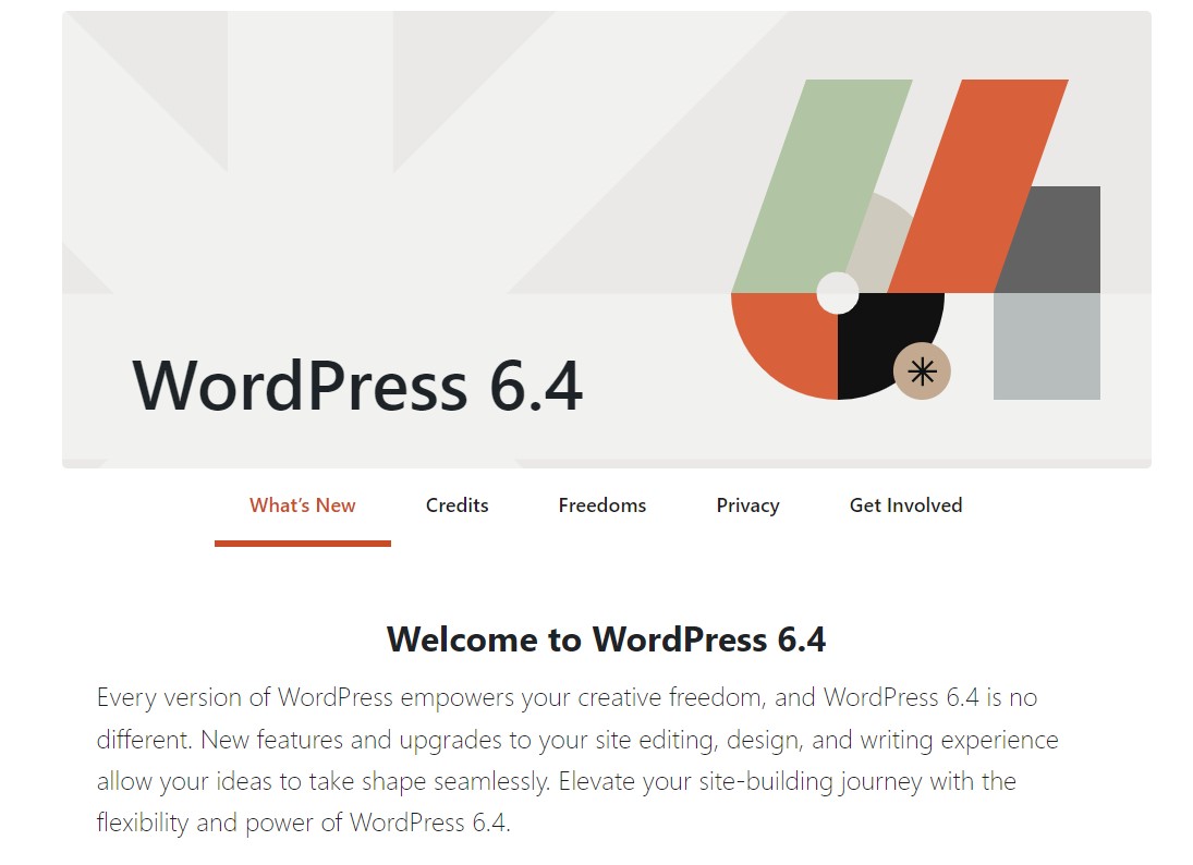 WordPress Update 6 4