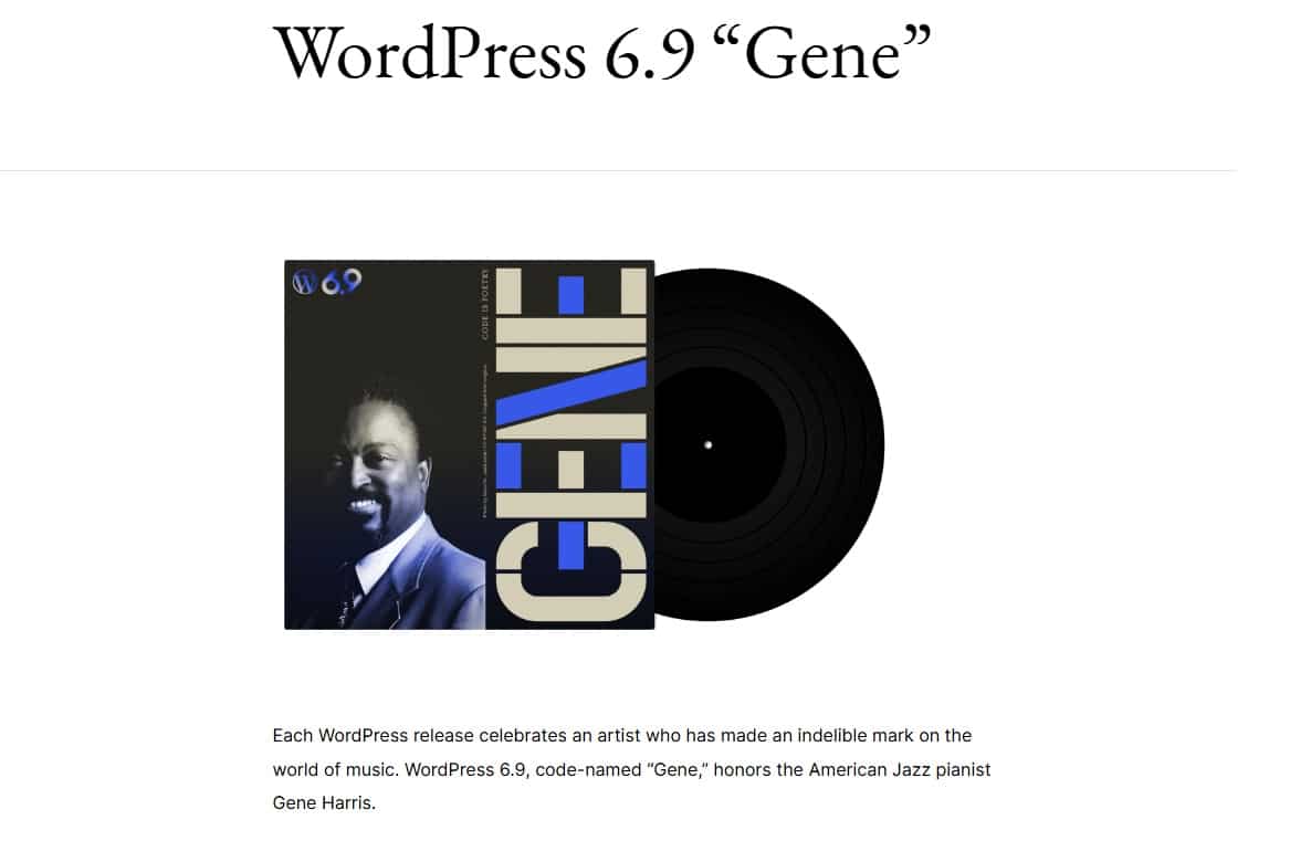 WordPress versie 6 9 uitgebracht