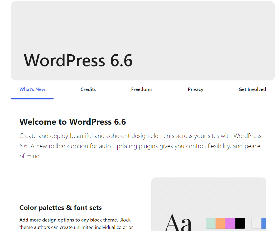 WordPress Version 6 6