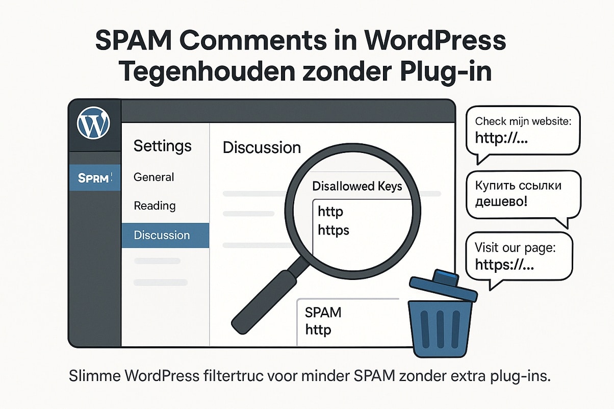 WordPress SPAM comments tegenhouden zonder plug-in
