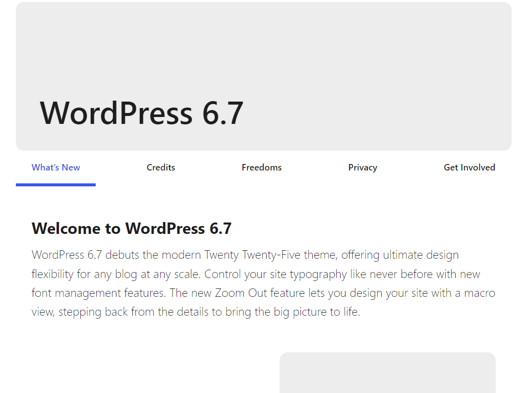 RC1 test from WordPress 6 7