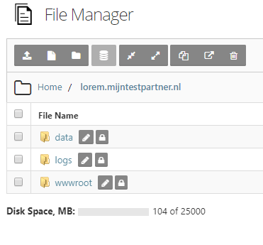 Hosting space terugzetten naar default