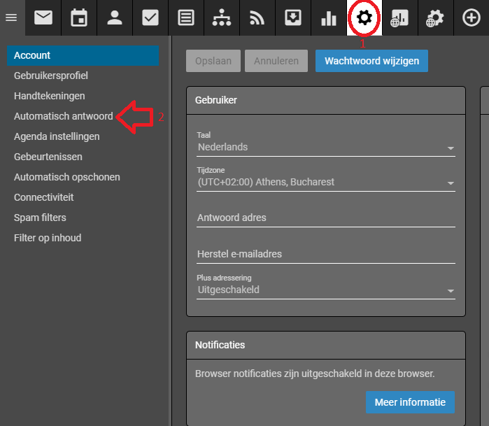 Abwesenheitsbenachrichtigung einrichten