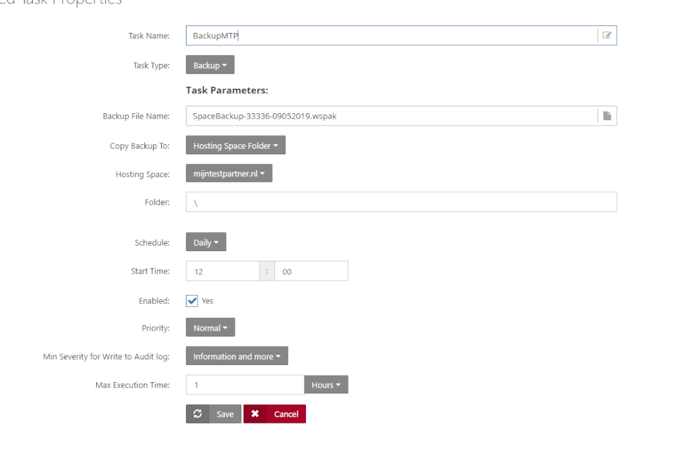 Automatisch een backup laten maken - Scheduled Task