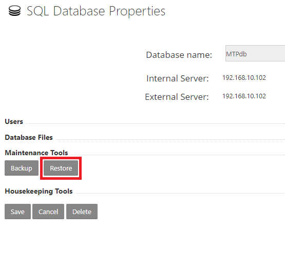 Restoren / backuppen van een MS SQL Database
