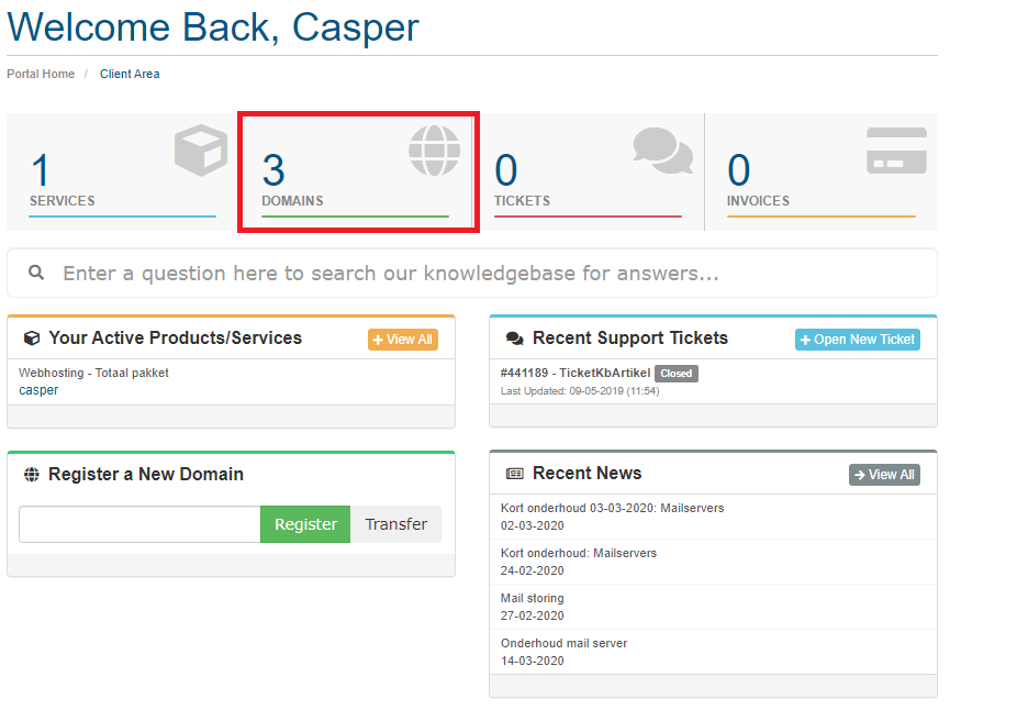 Where can I change my NS records?