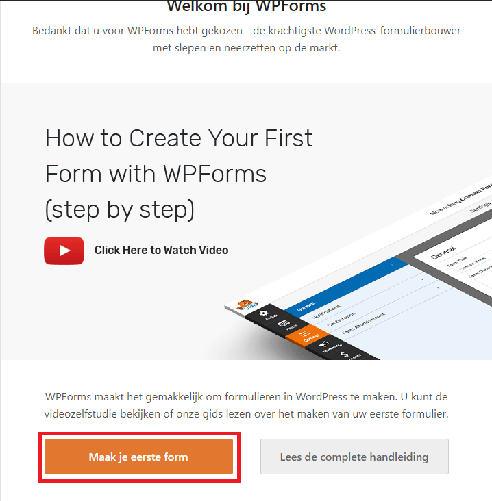 Contact formulier instellen met WPForms
