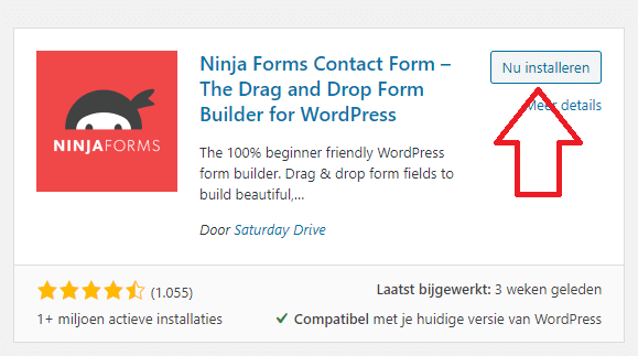 Contact formulier instellen met Ninja Forms