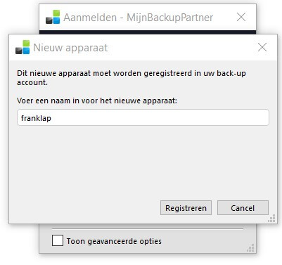 De Backup software downloaden - Windows