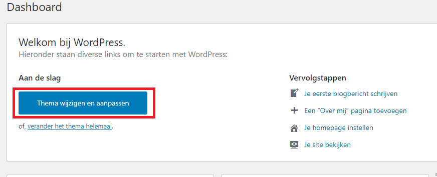 Thema installeren in Wordpress