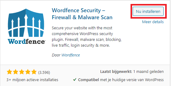 WordFence Security installeren