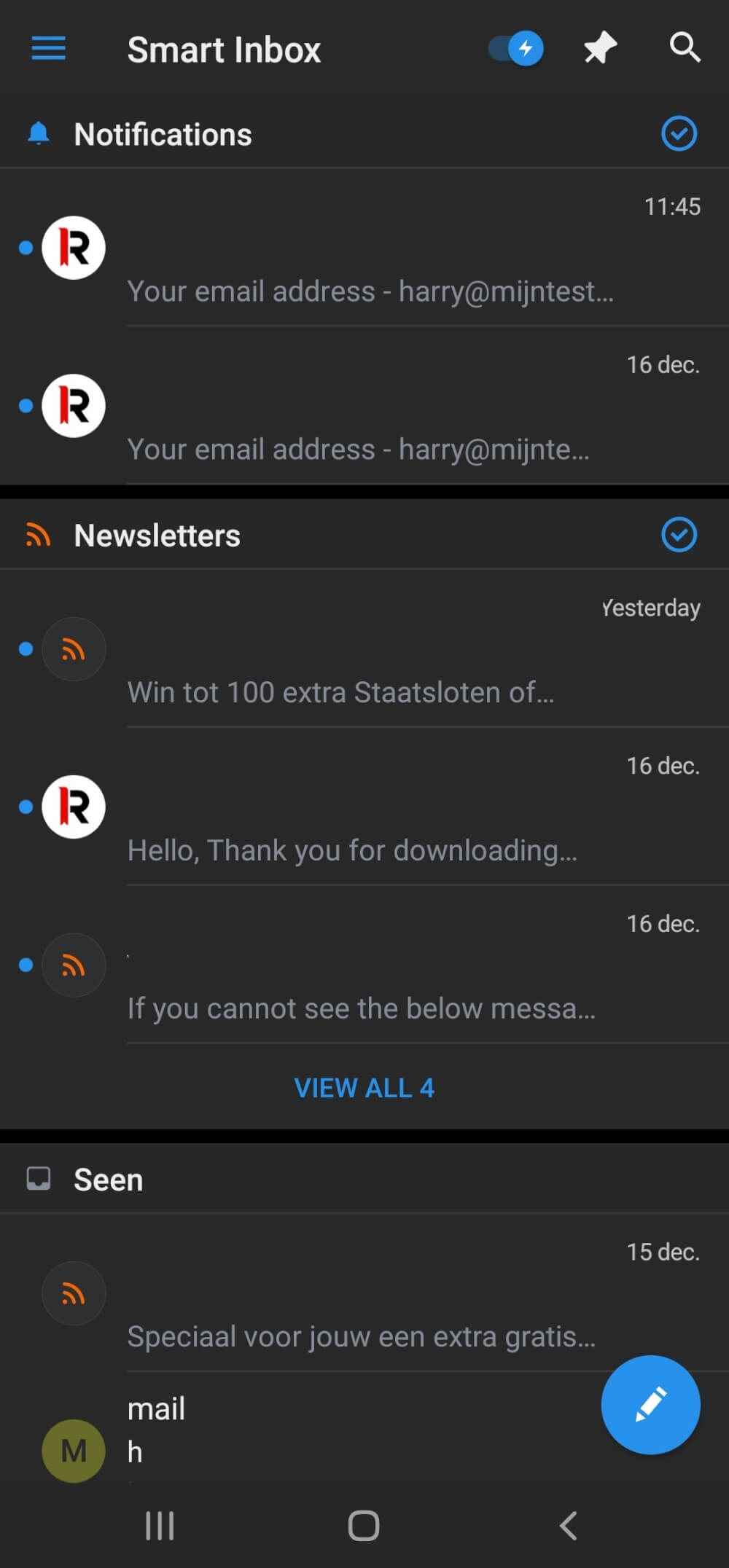 E-mail instellen - Spark Android