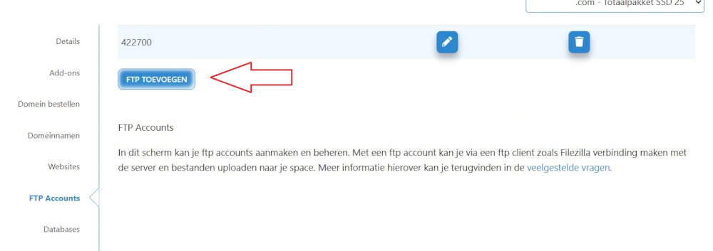 Hoe maak ik een nieuw ftp account aan?