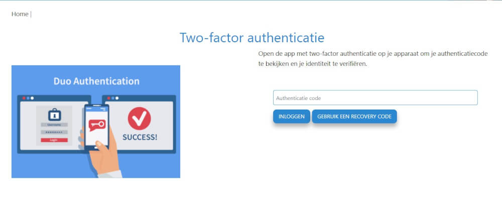 twee factor authenticatie toevoegen