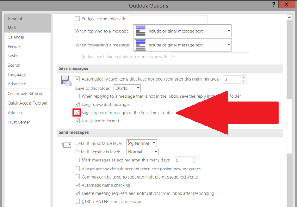 Verzonden items worden niet weergegeven in juiste folder - Outlook