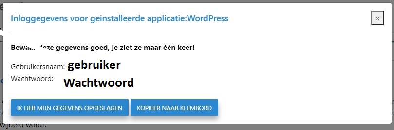 WordPress install via customer panel